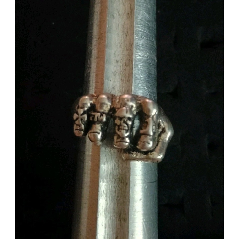 G&S Vintage 80s Biker Fist Ring Clenched Fist Knuckles Size 12.5 Silver Tone